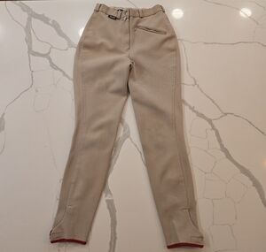 Euro Star Womens Riding Breeches Pants Tan High Waisted Size 28